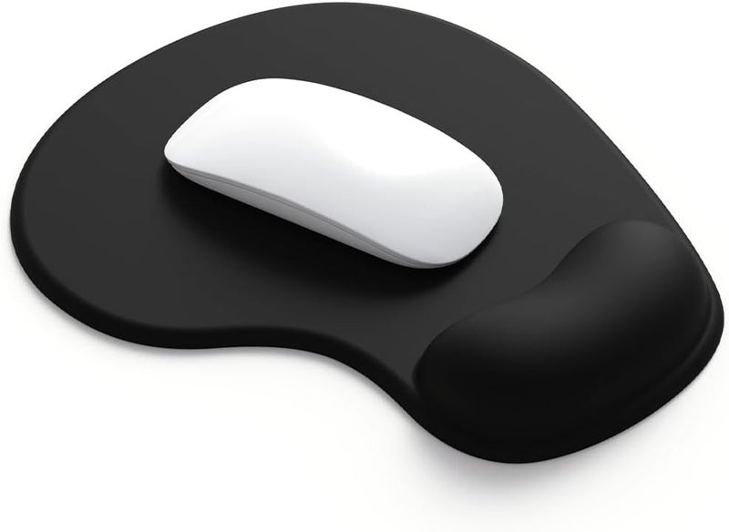 DemonChest Office Mousepad with Gel Wrist Support - Ergonomic Gaming Desktop Mouse Pad Wrist Rest - Design Gamepad Mat Rubber Base for Laptop Computer -Silicone Non-Slip Special-Textured Surface (03Black) - Image 1